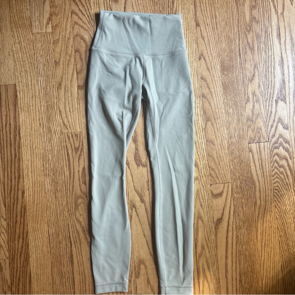 Lululemon Wunder Train High-Rise Tight 25" Sheer Oak Tan Beige Size 0